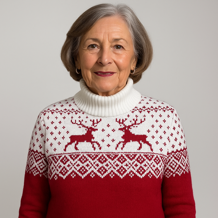 Lysa & Co – Turtleneck Reindeer Knit Sweater