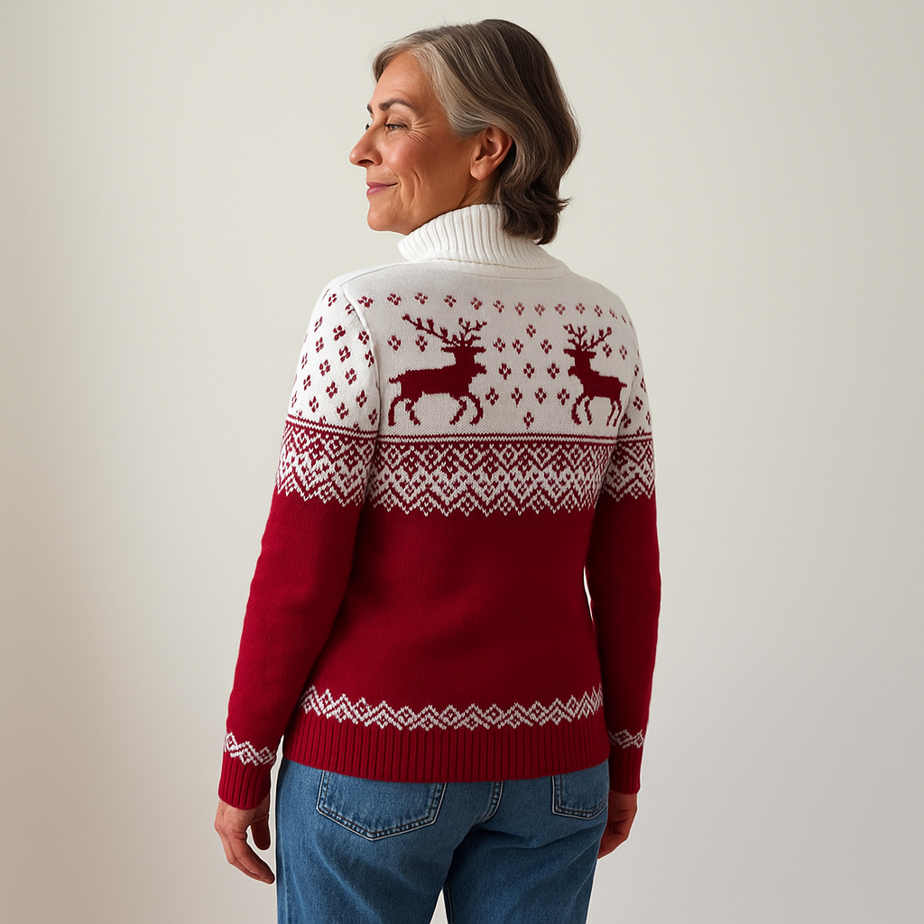Lysa & Co – Turtleneck Reindeer Knit Sweater